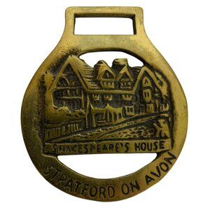 Vintage Brass Horse Harness Medallion Stratford On Avon Shakespeares House